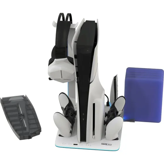 MAXX TECH PS5 DLX LED multistand med opladning og kling