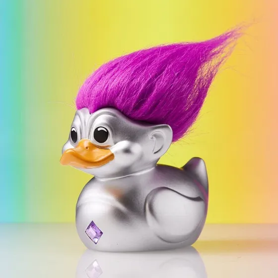 TUBBZ Silver Troll  figur (slv med lilla hr)