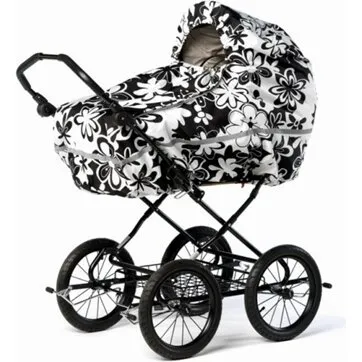 BabyTrold Regnslag til tvillinge-barnevogn, Sort Retro