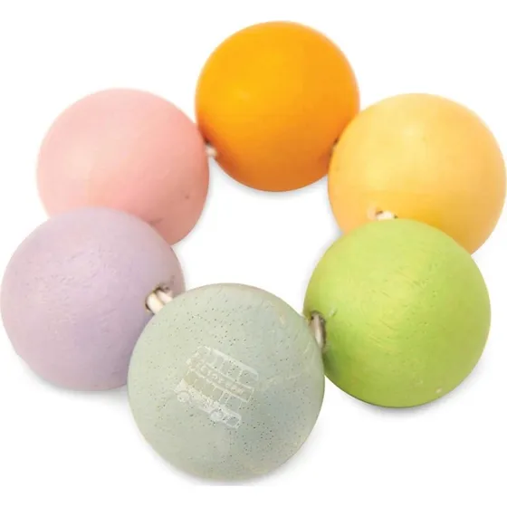 Le Toy Van Squidgy Ball (LPL123) – Perlering i gummitræ, pastel