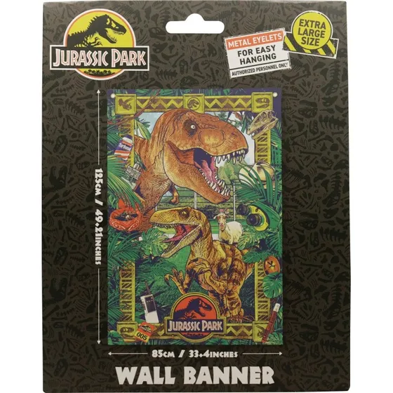 FaNaTtik Jurassic Park vægbanner - 100% polyester med metaløjer