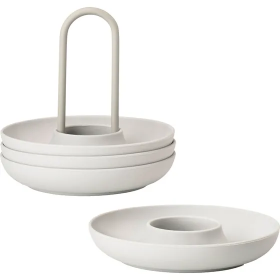 Zone Singles ggebgre med holder  Warm Grey, 4 stk