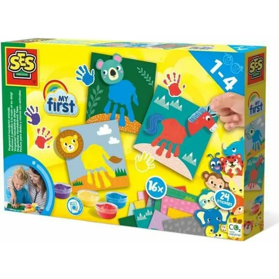 SES Creative My First Fingermaling - Multifarvet (4 farver, 16 kort)