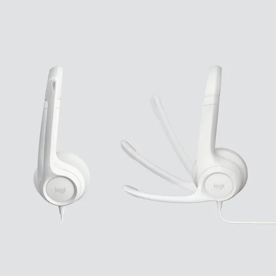 Logitech H390 USB-headset, hvid