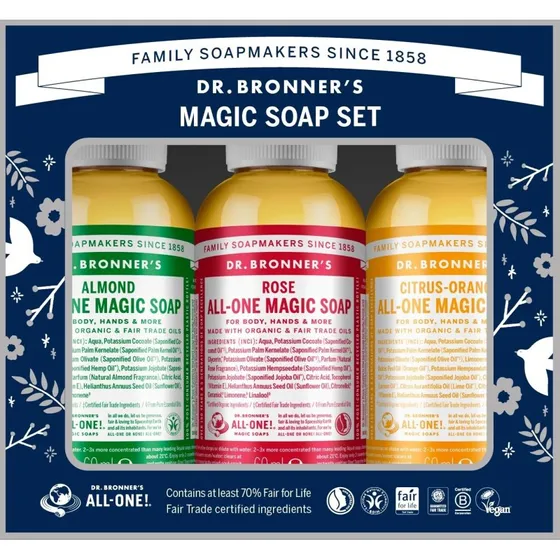 Dr. Bronner's Magic Soap sæt, 3 x 60 ml