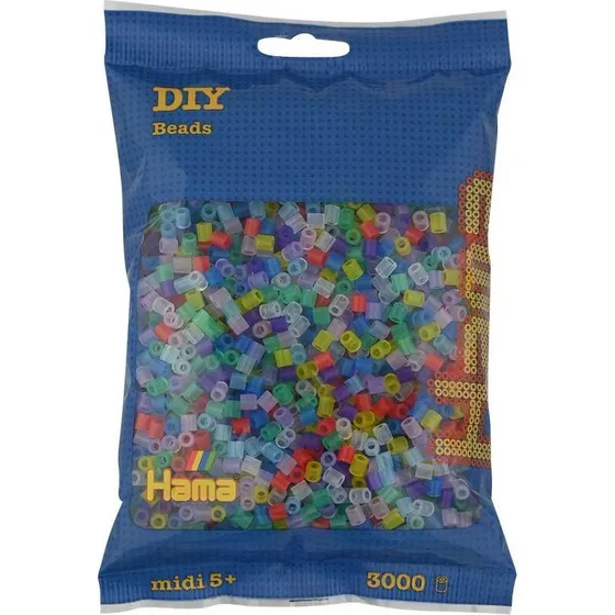 Hama Midi-perler 3.000 stk. Transparent Mix