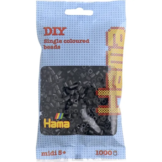 Hama Midi-perler 1000 stk – Sort (207-18)