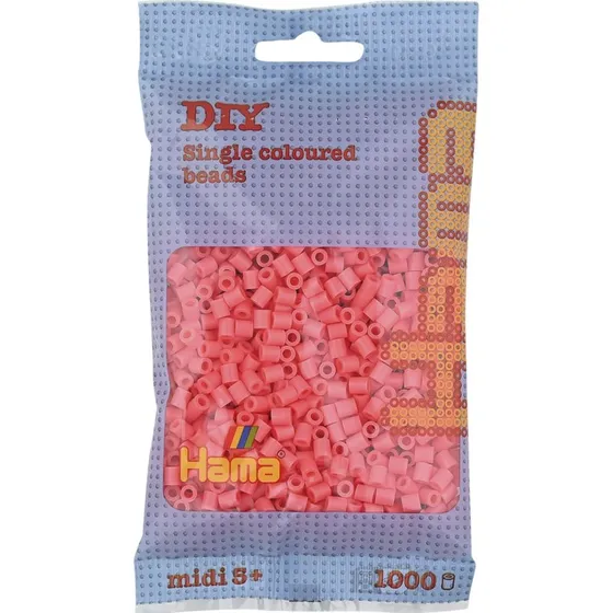 Hama Midi Perler 1000 stk – Pastel Rød (207-44)