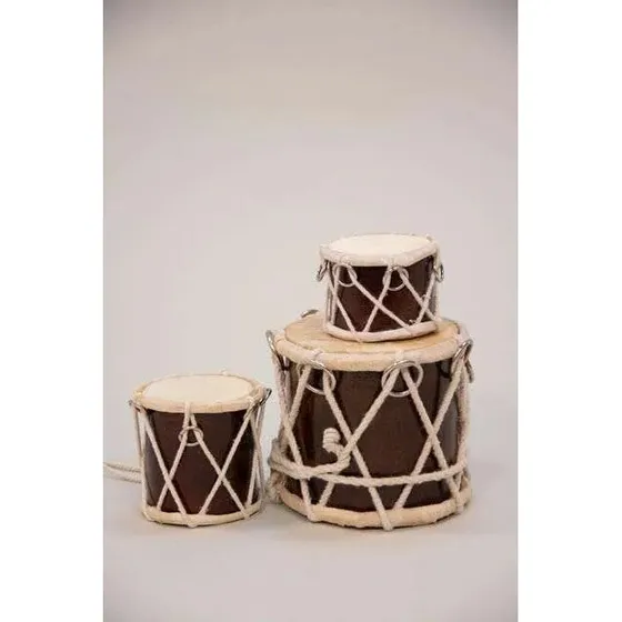 Ib Laursen Brun dekorativ tromme 7 cm