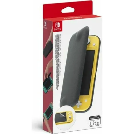Nintendo Switch Lite flipcover og skærmbeskytter, sort/grå