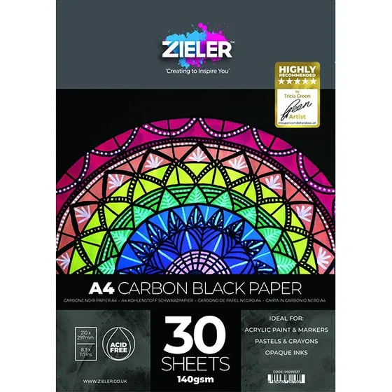 Zieler Sort Papirblok A4 140 g/m - 30 ark