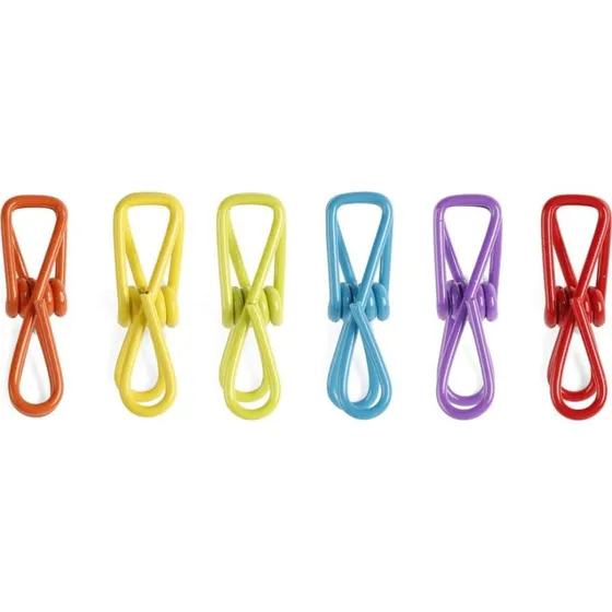 Kikkerland Papirklemmer 12 stk  regnbuefarvede