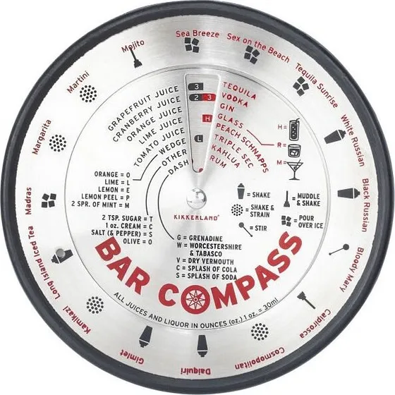 Kikkerland Bar Compass (BA85) - Barkompas i rustfrit stl 5.3"