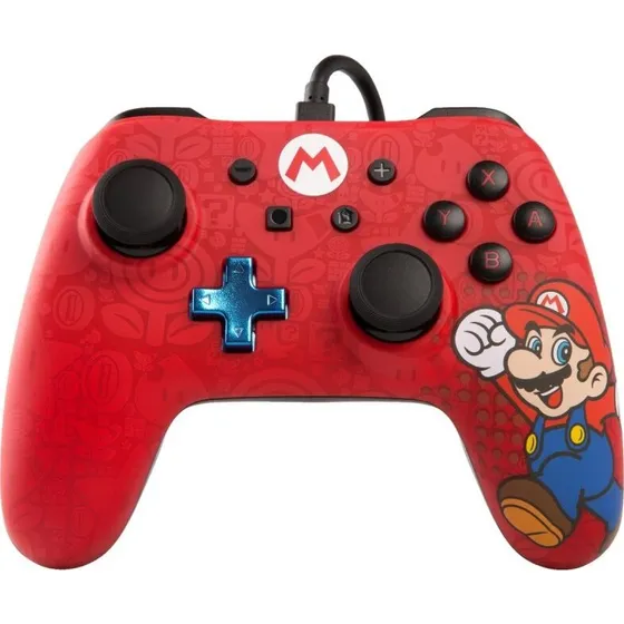 PowerA Gamepad til Nintendo Switch - Mario (Rd/Sort, Kablet)