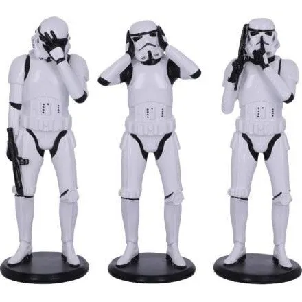 Star Wars Stormtrooper-figurer – 3 stk, håndmalede (resin, ca.14 cm)