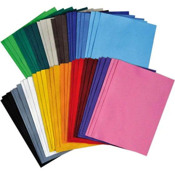Hobbyfilt Mix 54 stk – 18 farver, 30x20 cm (100% polyester)