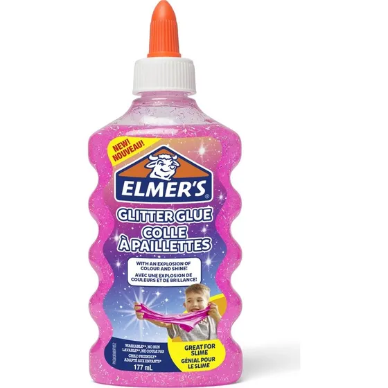 Elmer's PVA Glitterlim, lyserød 177 ml