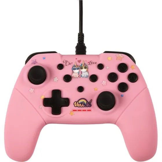 Konix Be Love kablet controller til Nintendo Switch, lyserd, 3m