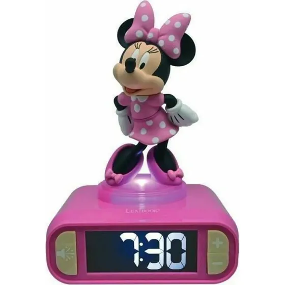Lexibook Disney Minnie Mouse vkkeur, rosa, digital med nattelampe