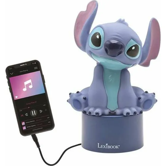 Disney Stitch natlampe med hjttaler, bl (LED)
