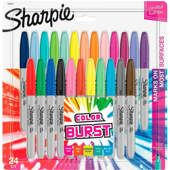 Sharpie Permanent Marker 24 stk  Fin spids 0,9 mm (Color Burst)