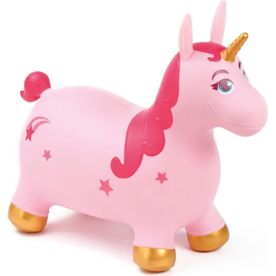 LUDI Hoppedyr - Enhjrning Pink/Guld 10+ mdr.
