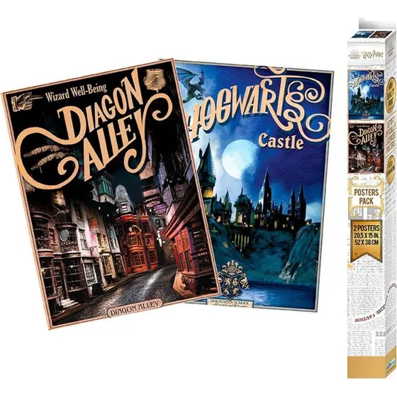 ABYstyle Harry Potter Plakatst  Hogwarts & Diagon Alley (2 stk)