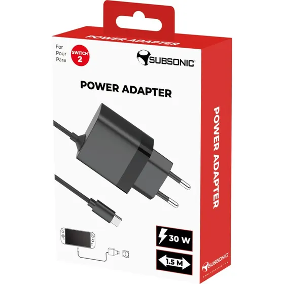 Subsonic Power Adapter til Nintendo Switch 2