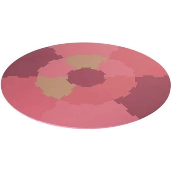 Nordic Play Rundt skum legegulv 120 cm – rosa/sand