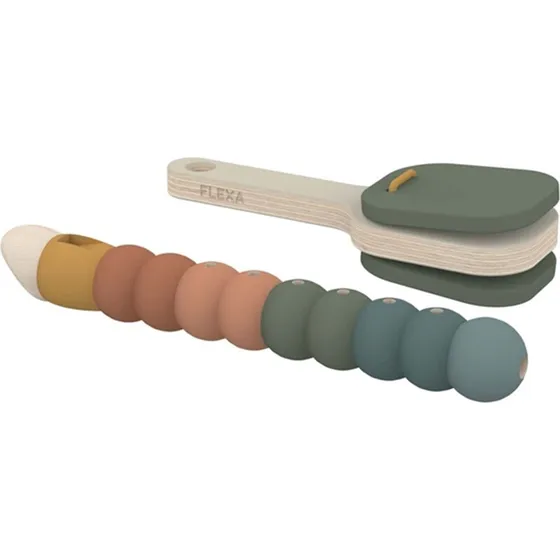 FLEXA Fløjte og klappetræ i bøgetræ, multicolor – fra 18 mdr