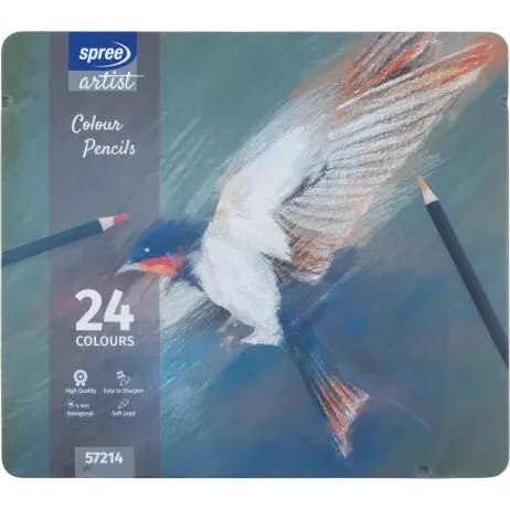 Spree Farveblyanter i metalboks, 24 stk.