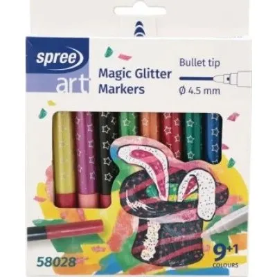 Spree Magiske Tusser med Glimmer  St med 9+1 farver