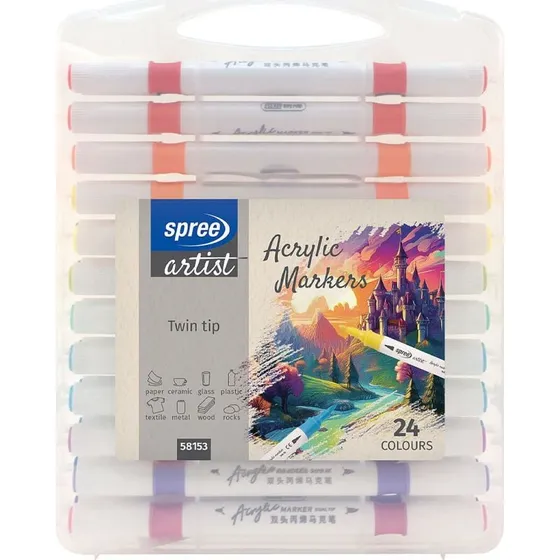 Spree Akryl Twin Markers - 24 stk.