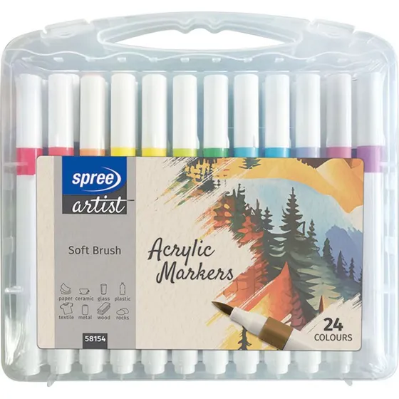 Spree Akryl Penseltusser 24 farver