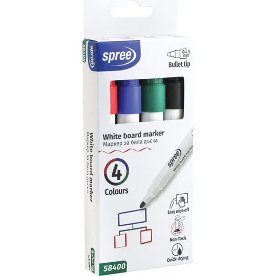 Whiteboard-tusser Bullet Tip 4,5 mm  4 farver