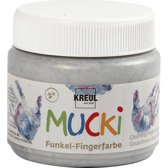 Mucki Fingermaling Metal Sølv 150 ml