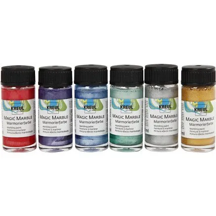 Magic Marble Marmoreringsmaling Metallic 6x20 ml