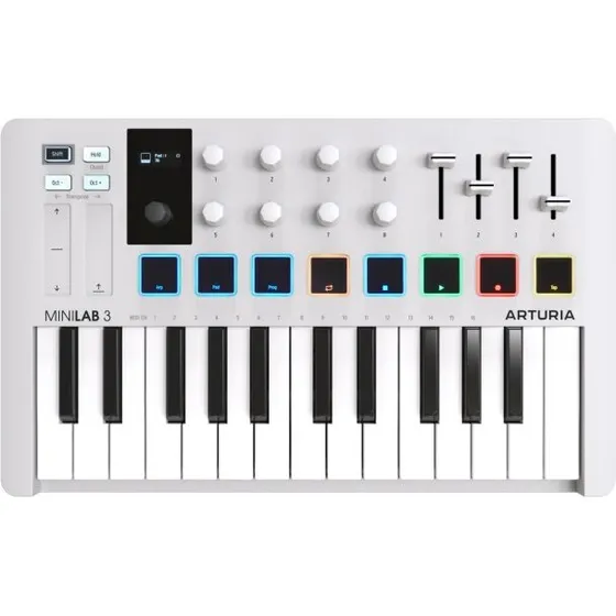 Arturia MiniLab 3 USB/MIDI-controller, hvid