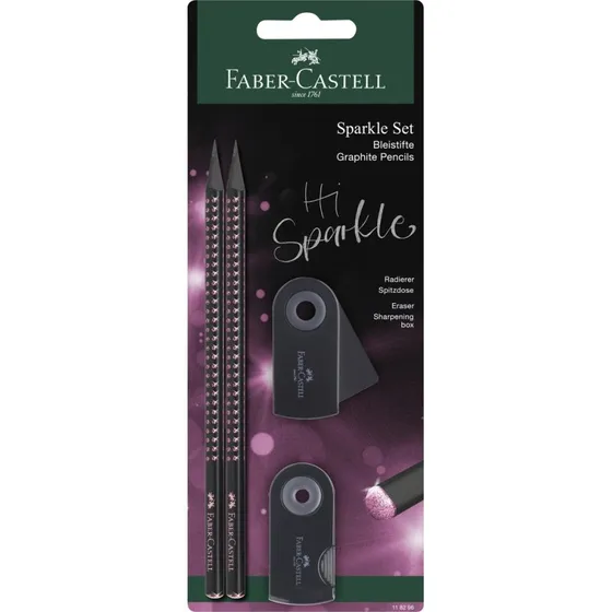 Faber-Castell Sparkle Midnight Rose 4-pak – sort m. pink glitter