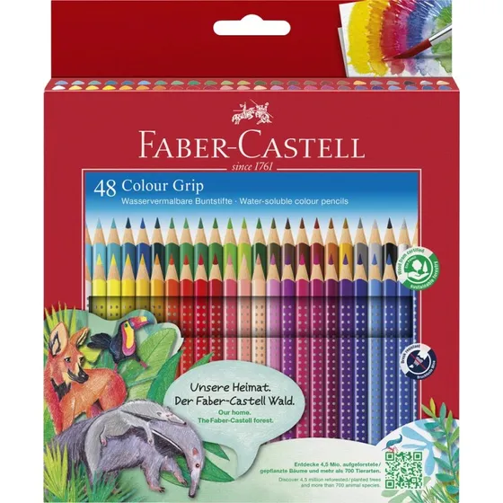 Faber-Castell Grip farveblyanter trekant 48 stk. (akvarel)