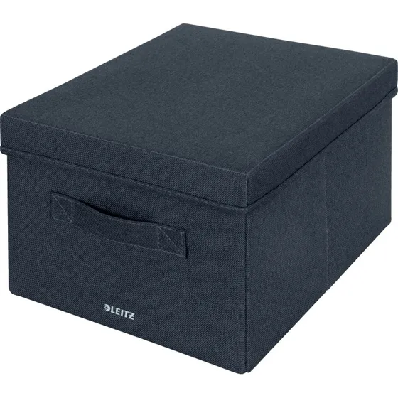 Leitz opbevaringsboks i stof, medium, mrkegr, 2 stk