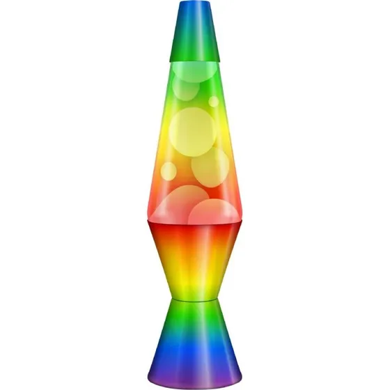 Lava® Lavalampe 37 cm – Hvid/3-farvet Rainbow Base