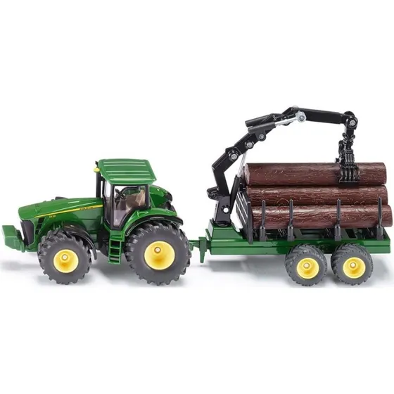 SIKU John Deere 8430 med tømmer og kran 1:50