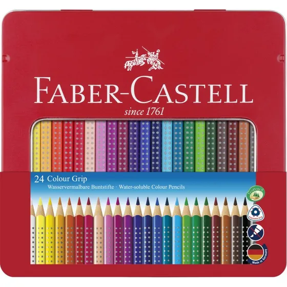 Faber-Castell Colour Grip farveblyanter 24 stk. i metalæske