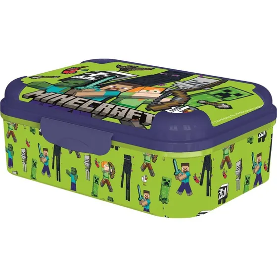Minecraft Madkasse Stor 17x13,5x6,2 cm – Grøn/Blå (Creeper)