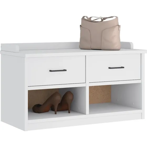 vidaXL Sandnes entrébænk 87x40x50 cm massivt fyrretræ hvid