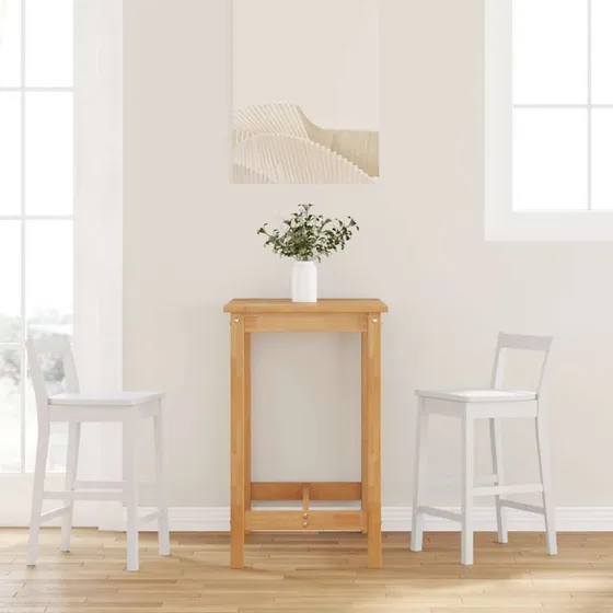 vidaXL barstole 2 stk. – massivt gummitræ, hvid