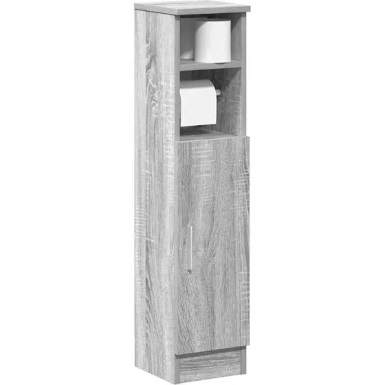 vidaXL badeværelsesskab m. rulleholder 20,5x22x90 cm - grå Sonoma-eg