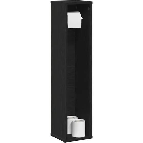 vidaXL badevrelsesskab med rulleholder 20,5x20x90 cm, sort