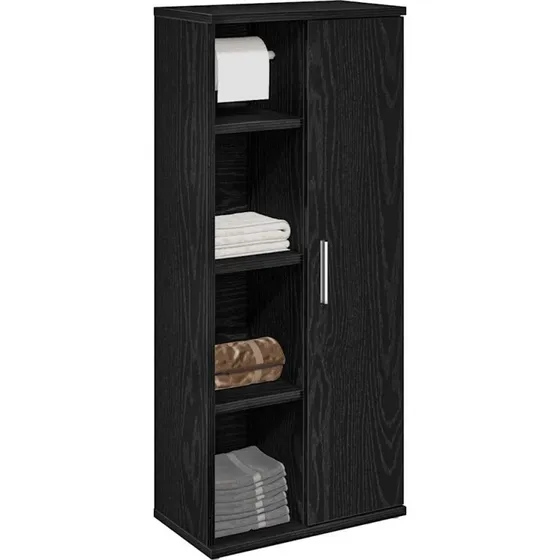 vidaXL badevrelsesskab m. rulleholder 39x22x90 cm, sort